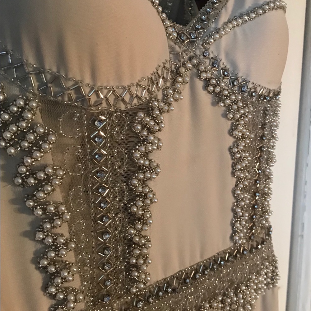 Beige prom dress